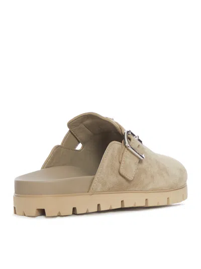 Prada Open-heel Sandals In Neutral