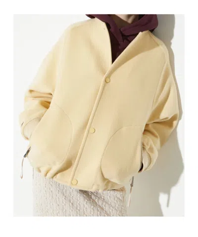 Maxco. Double-layer Wool Bomber Jacket In Nude