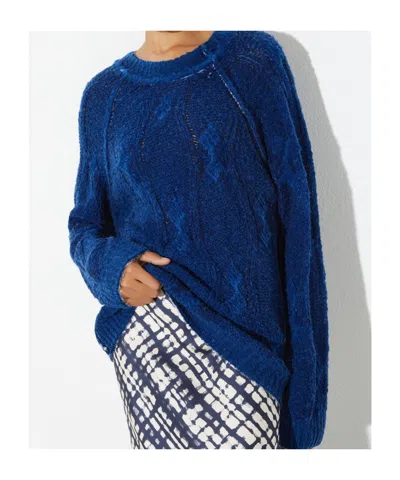 Maxco. Double-sided Knitted Pullover In Blue