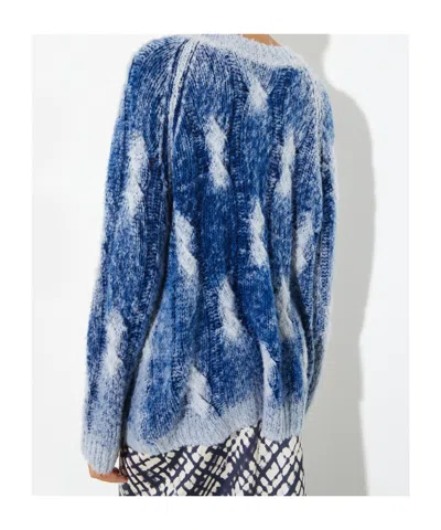 Maxco. Double-sided Knitted Pullover In Blue