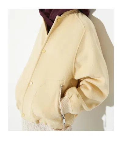 Maxco. Double-layer Wool Bomber Jacket In Nude