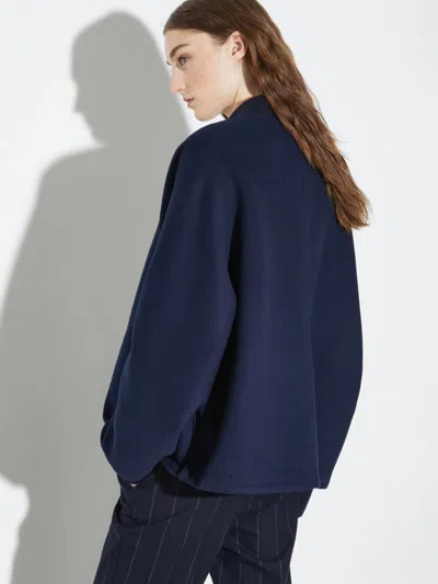 Maxco. Double-layer Wool Bomber Jacket In Blue
