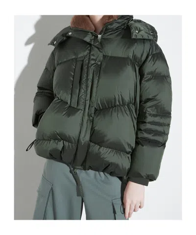 Maxco. Oversized Hooded Down Jacket In Green