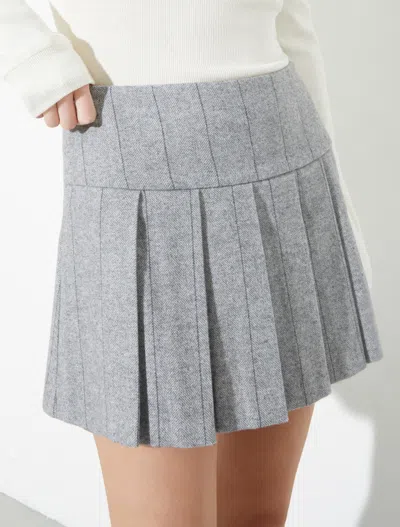 Maxco. Wool Miniskirt In Gray