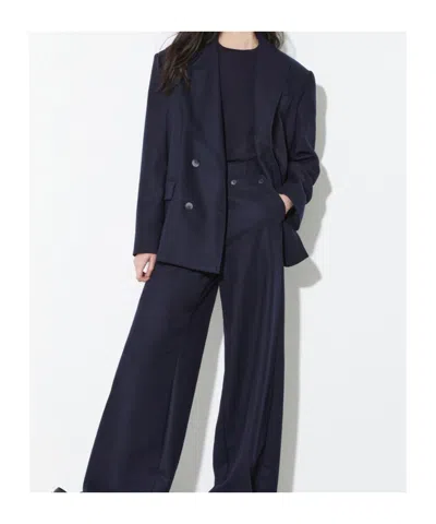 Maxco. Oversized Double-breasted Suit Jacket In Blue