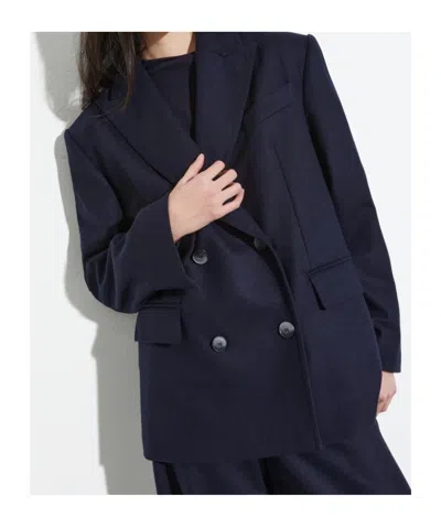 Maxco. Oversized Double-breasted Suit Jacket In Blue