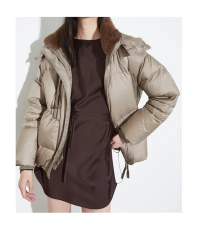 Maxco. Oversized Down Jacket In Brown