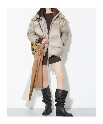 Maxco. Oversized Down Jacket In Brown