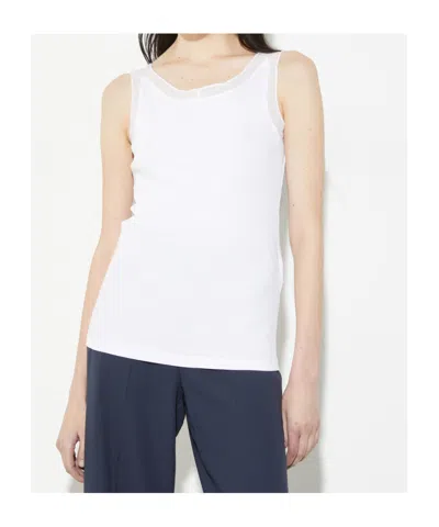 Maxco. Ribbed Cotton Vest In White