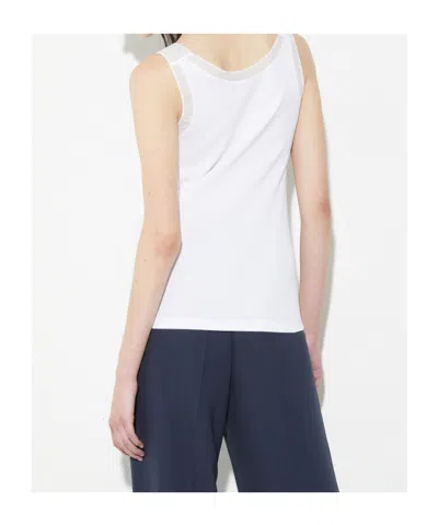 Maxco. Ribbed Cotton Vest In White