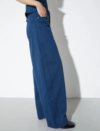 Maxco. Barrel Leg Drill Trousers In Blue