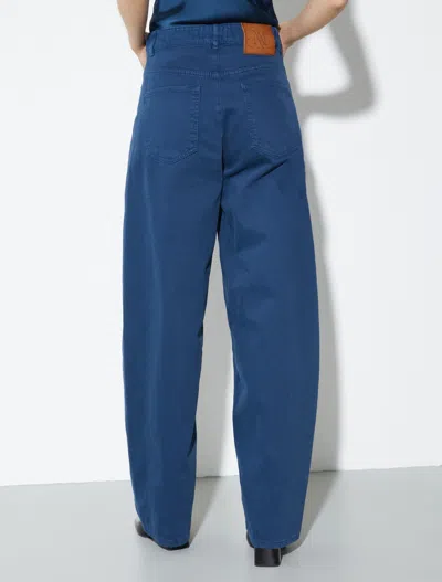 Maxco. Barrel Leg Drill Trousers In Blue