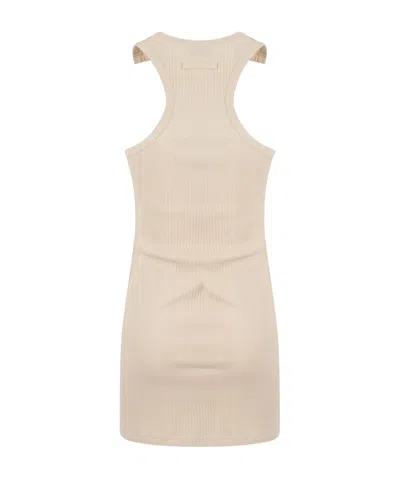 Jean Paul Gaultier Womens Nude Ribbed Sleeveless Cotton-jersey Mini Dress In Brown