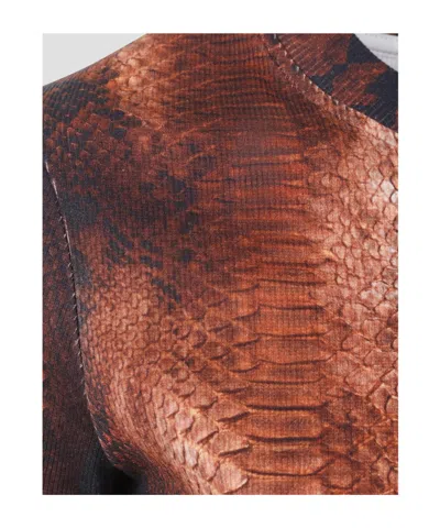 Jean Paul Gaultier Python-print Crew-neck T-shirt In Multi