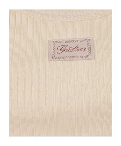 Jean Paul Gaultier Womens Nude Ribbed Sleeveless Cotton-jersey Mini Dress In Brown