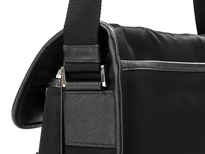 Prada Logo Shoulder Bag In Black