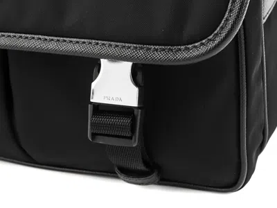 Prada Logo Shoulder Bag In Black