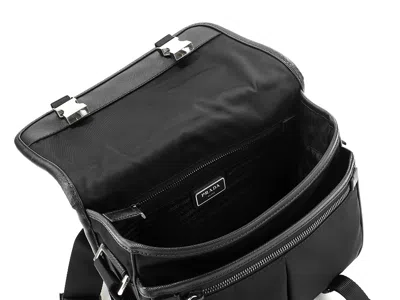 Prada Logo Shoulder Bag In Black