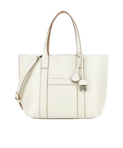 Hogan Script Shopping Tote Bag Top Handles Strap In Neutral