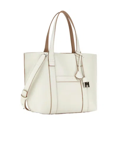Hogan Script Shopping Tote Bag Top Handles Strap In Neutral