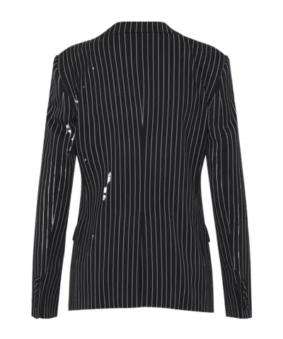 Tom Ford Striped Blazer In Black