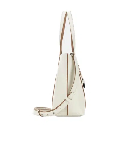 Hogan Script Shopping Tote Bag Top Handles Strap In Neutral