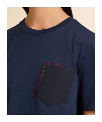 Marni Asymmetric Crewneck T-shirt In Black