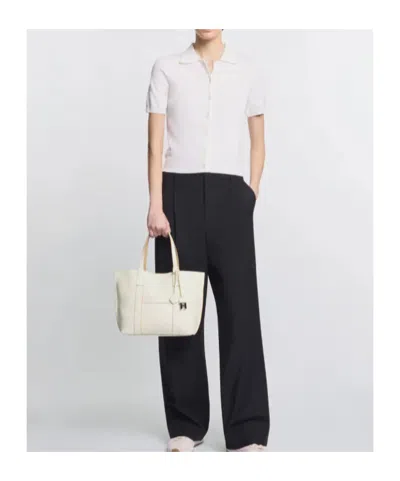 Hogan Script Shopping Tote Bag Top Handles Strap In Neutral