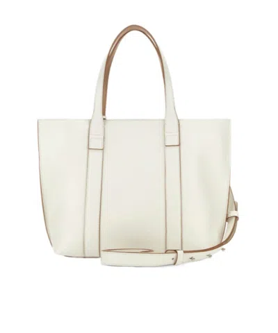 Hogan Script Shopping Tote Bag Top Handles Strap In Neutral