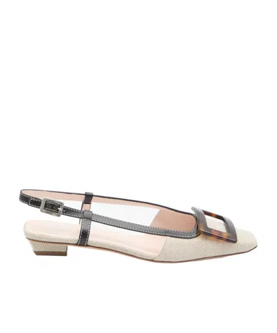 Roger Vivier Belle Vivier Slingback Ballerina Slingback Flat In Neutral
