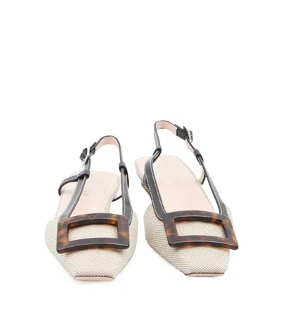 Roger Vivier Belle Vivier Slingback Ballerina Slingback Flat In Neutral