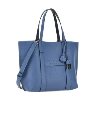 Hogan Script Shopping Bag Small In Blue