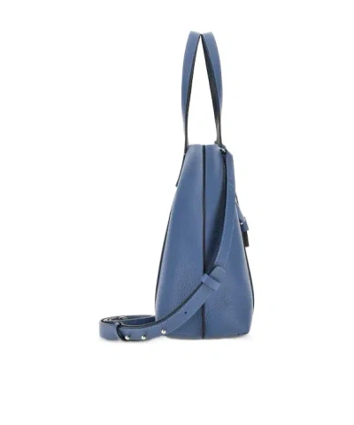 Hogan Script Shopping Bag Small In Blue