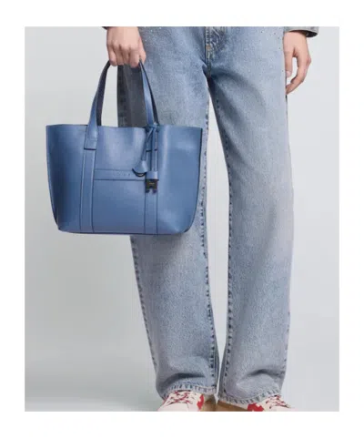 Hogan Script Shopping Bag Small In Blue