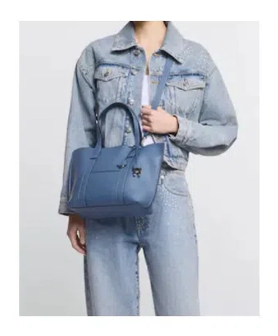 Hogan Script Shopping Bag Small In Blue