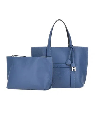 Hogan Script Shopping Bag Small In Blue