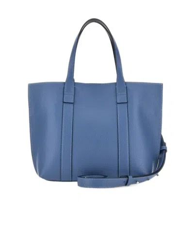 Hogan Script Shopping Bag Small In Blue