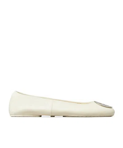 Tory Burch Leather Ballet Flats With Toe Embellishment In Multi