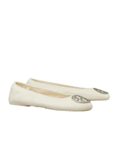 Tory Burch Leather Ballet Flats With Toe Embellishment In Multi