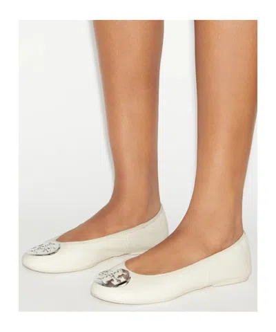 Tory Burch Leather Ballet Flats With Toe Embellishment In Multi