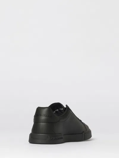 Dolce & Gabbana Portofino Light Sneaker In Calfskin For Men In Black