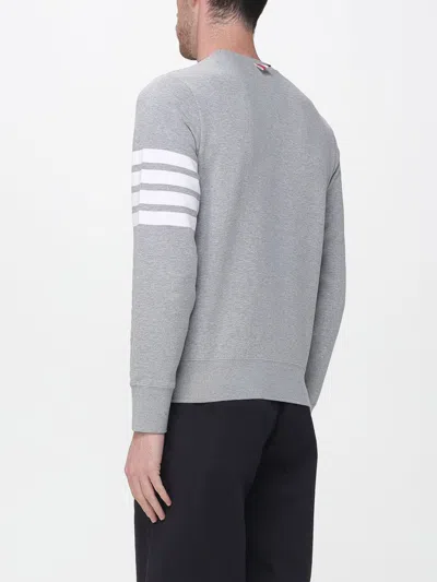 Thom Browne Classic Sweatshirt In Classic Loopback With Engineered 4 Bar In Gray