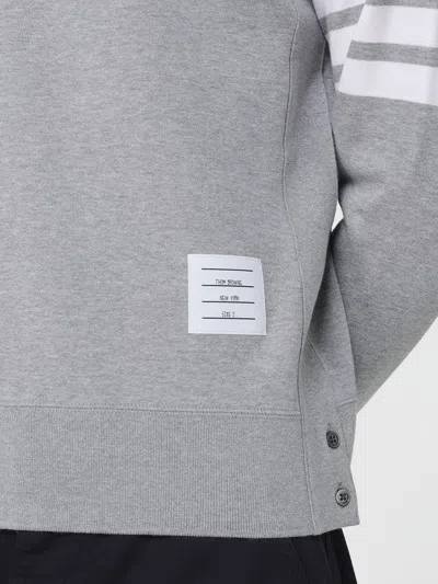 Thom Browne Classic Sweatshirt In Classic Loopback With Engineered 4 Bar In Gray
