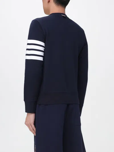Thom Browne Classic Sweatshirt In Classic Loopback With Engineered 4 B In Blue