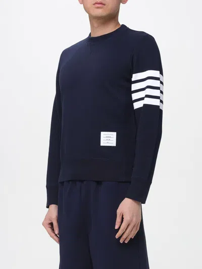 Thom Browne Classic Sweatshirt In Classic Loopback With Engineered 4 B In Blue