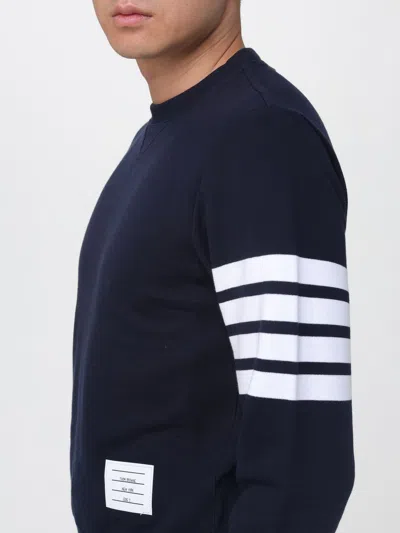 Thom Browne Classic Sweatshirt In Classic Loopback With Engineered 4 B In Blue