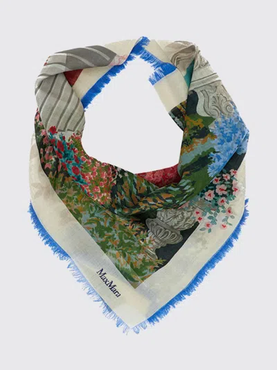 Max Mara Oversized Scarf In Printed Silk And Wool In Multi