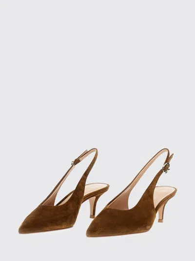 Gianvito Rossi Robbie Suede Leather Slingback In Brown