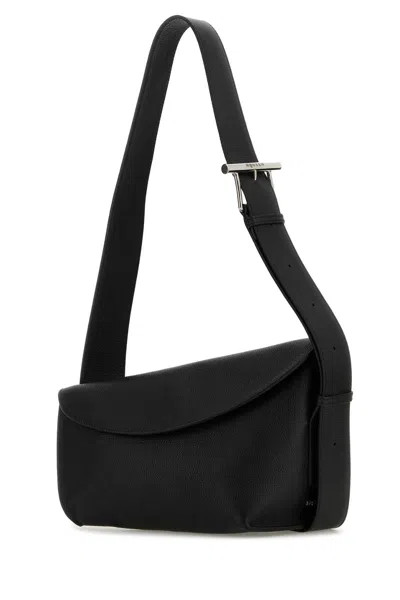 Alexander Mcqueen Large T-bar Crossbody Bag With Metal Buckle In Black