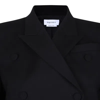Alexander Mcqueen Black Wool Jackets In Black
